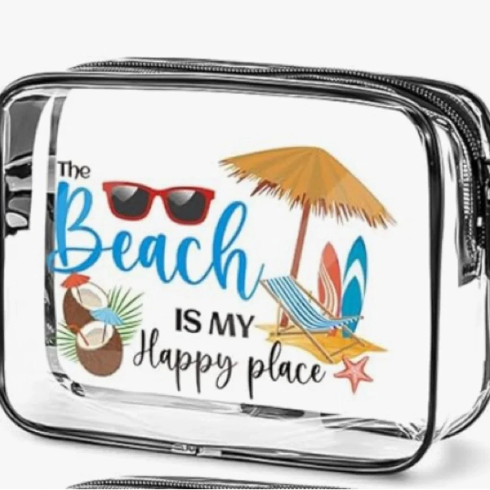 Clear Beach Theme Cosmetic Bag